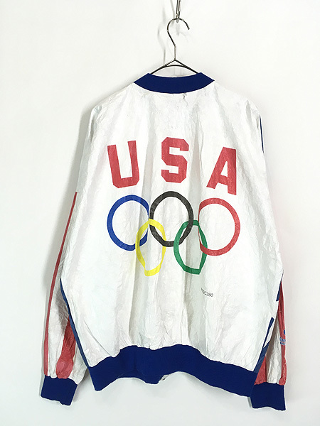 古着 90s 五輪 オリンピック 星条旗 フラッグ Tyvek素材 ペーパー ジャケット ブルゾン 紙ジャケ XL位 古着_画像3