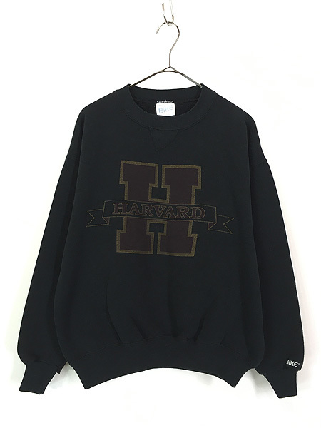 古着 90s USA製 「HARVARD」 ハーバード カレッジ 前V スウェット トレーナー L_画像1