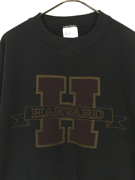 古着 90s USA製 「HARVARD」 ハーバード カレッジ 前V スウェット トレーナー L_画像2