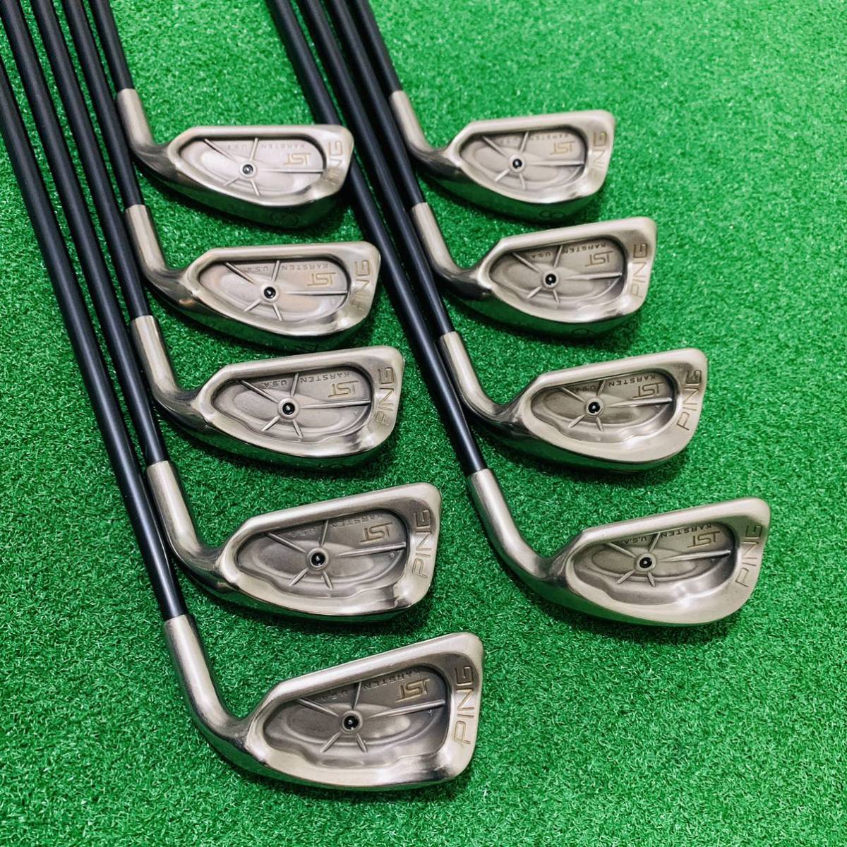 YR5802 希少 PING ISI ニッケル 黒ドット 9本 U44 ピン アイアン YR5802 希少 PING ISI ニッケル 黒ドット 9本 U44 ピン アイアン