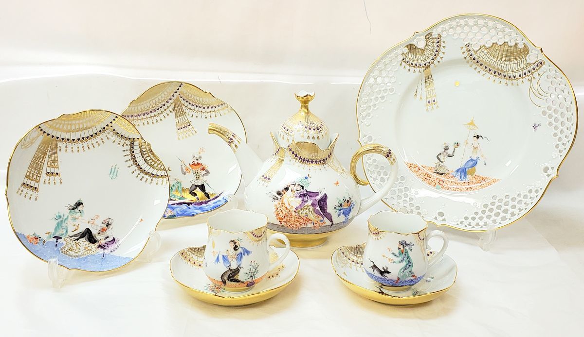 1000円スタートMeissen マイセン8点アラビアンナイト千夜一夜 1000円スタートMeissen マイセン8点アラビアンナイト千夜一夜