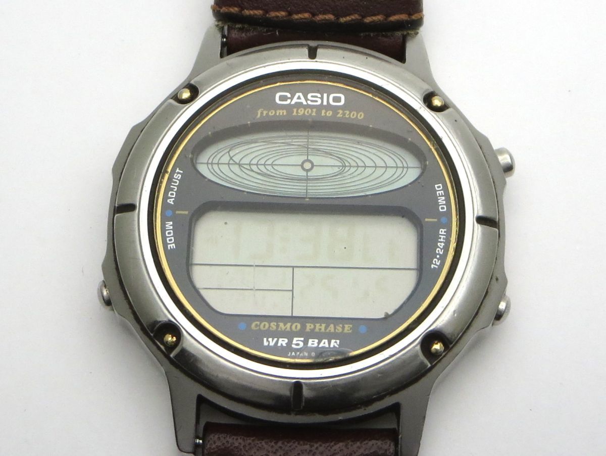 1000円スタート 腕時計 CASIO カシオ COSMO PHASE コスモフェイズ 830 CGW-90 クオーツ QZ デジタル メンズ 破損有 7 C60033