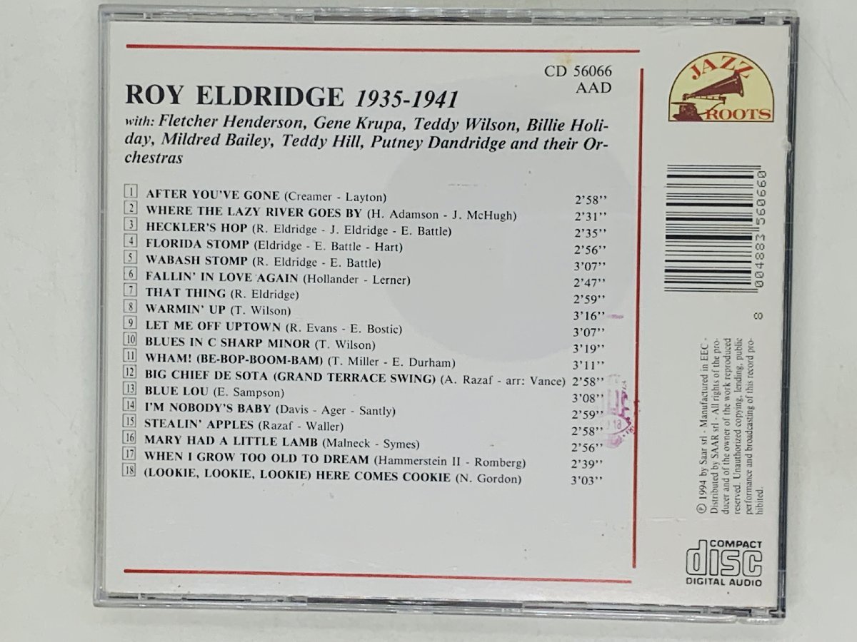 即決CD ROY ELDRIDGE 1935 1941 / ロイ・エルドリッジ JAZZ ROOTS ジャズ 56066 X11_画像2