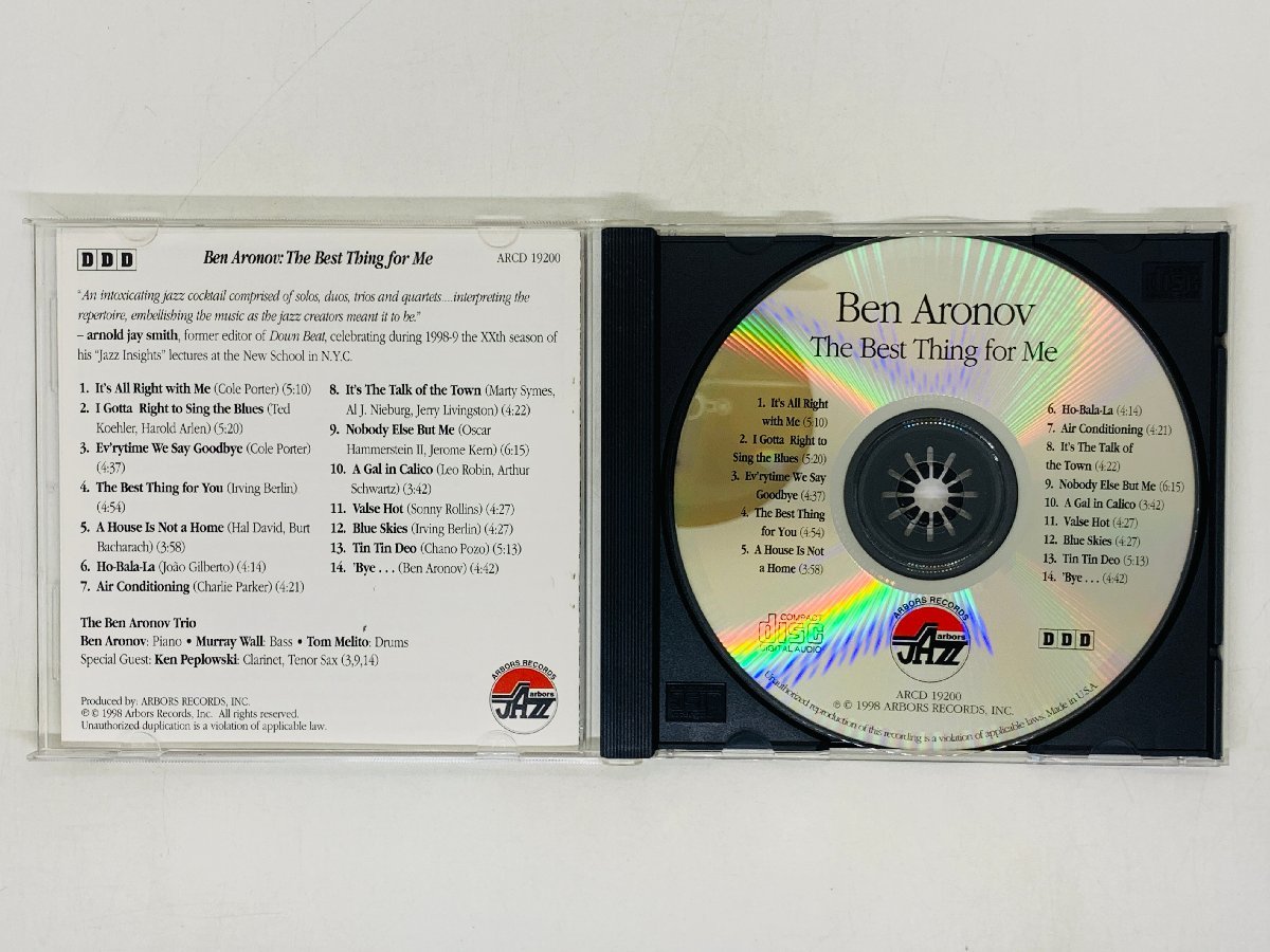 即決CD Ben Aronov Trio ベン・アロノフ / The Best Thing for Me / guest, Ken Peplowski JAZZ ジャズ ARCD19200 X15_画像3