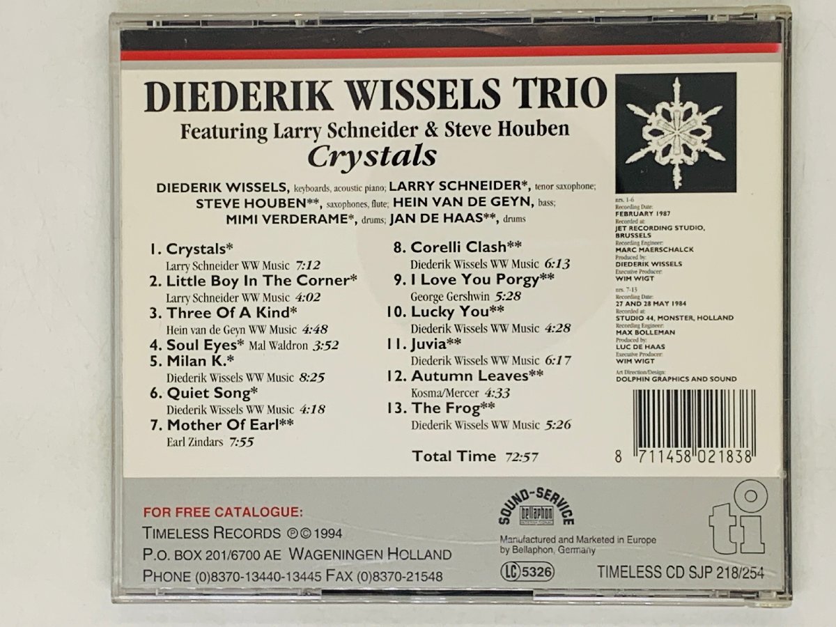 即決CD DIEDERIK WISSELS TRIO / CRYSTALS / JAZZ ジャズ TIMELESS CD SJP 218/254 X16_画像2