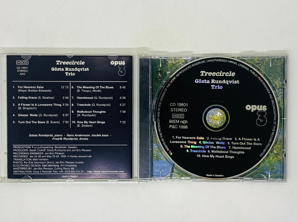 即決CD スウェーデン盤 GOSTA RUNDQVIST / TREECIRCLE / ピアノ・トリオ ジャズ JAZZ Sweden Opus 3 19801 X16_画像3
