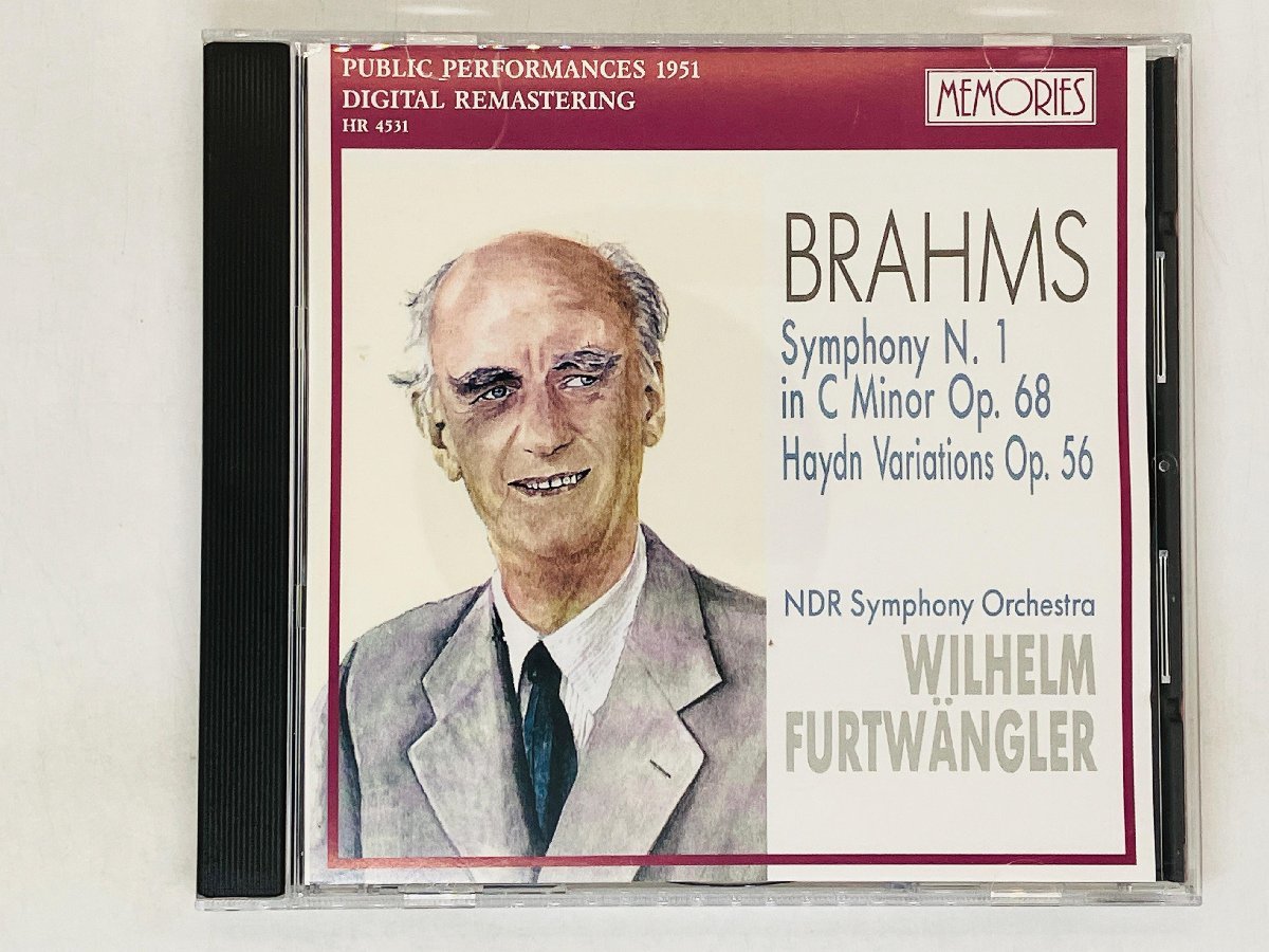 即決CD 独盤 BRAHMS Symphony N.1 HAYDN VARIATIONS / NDR / FURTWANGLER Germany ブラームス Y16_画像1