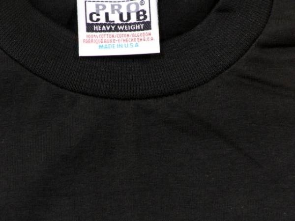 (新品）プロクラブ PRO CLUB tee ヘビーウエイト半袖Tシャツ ブラック 黒 Ｓサイズ_画像2