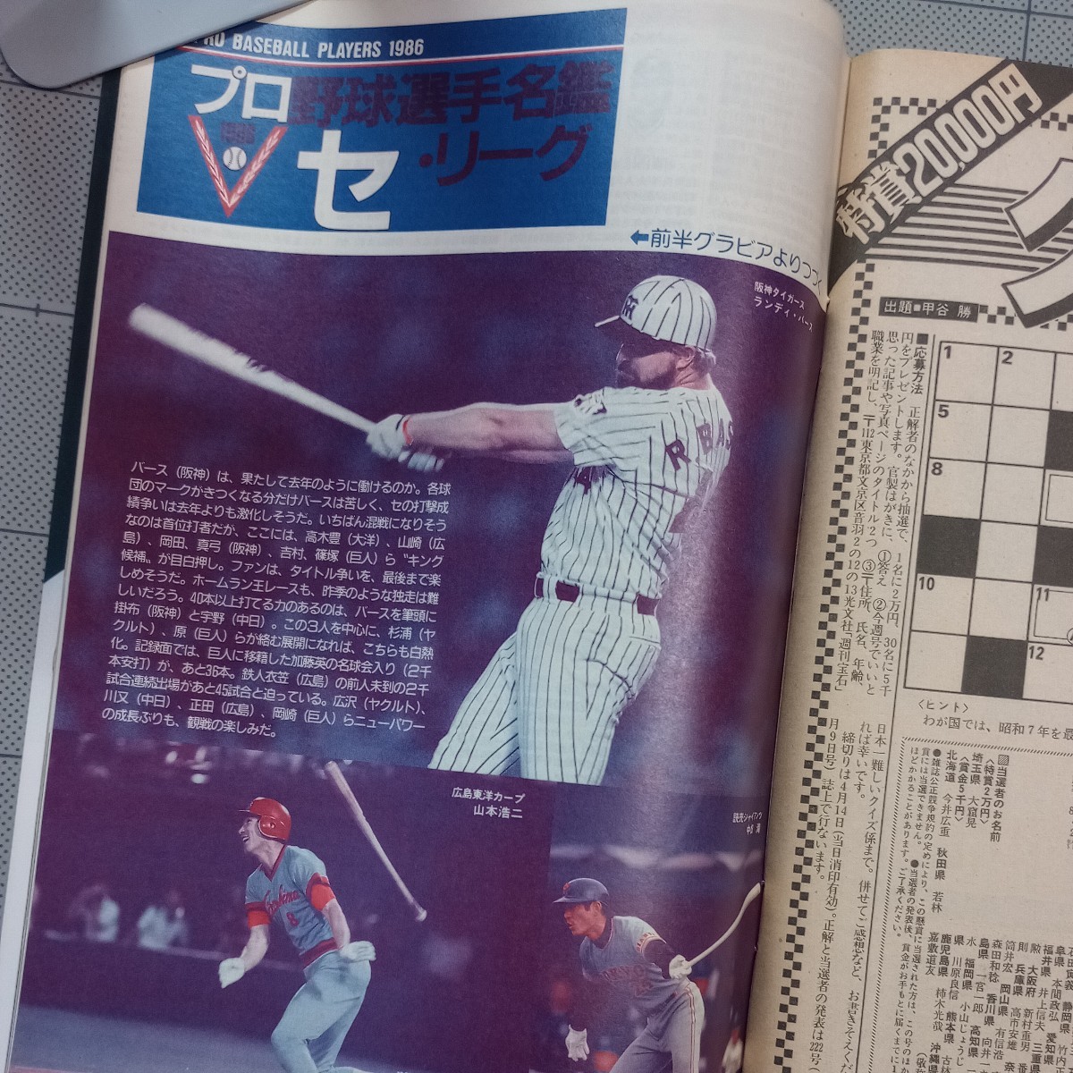 ★週刊宝石 1986年 鈴木保奈美 キャンペーン・ガール/美人ママ/アフター5の私生活/プロ野球選手名鑑/処女探し/風間ルミ/表紙 高樹澪 昭和61_画像8