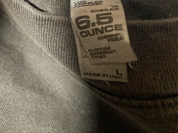  новый товар [USA производства Vintage черный ]Los Angeles Apparel Los Angeles одежда 6.5 унция хлопок ga- men to большой одноцветный long футболка L