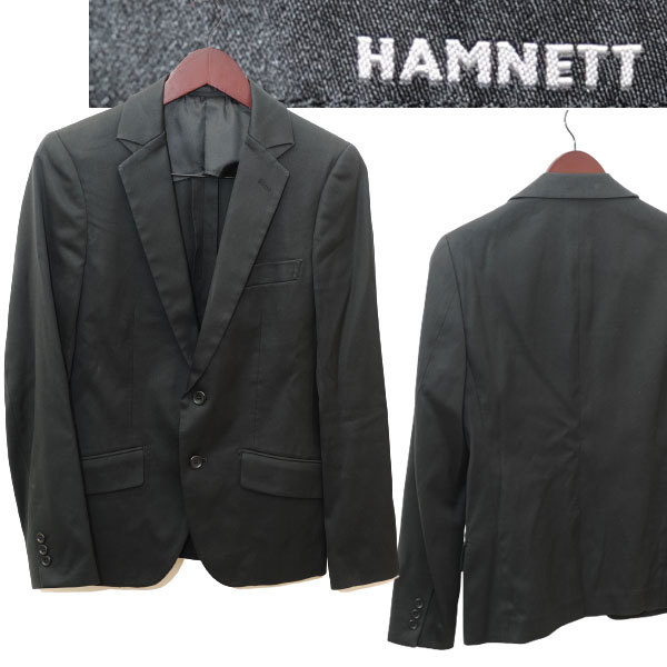 *[ внутренний стандартный товар редкий ]USED HAMNETT Hamnett хлопок 100% 2. кнопка платье чувство тугой Silhouette tailored jacket S оттенок черного 