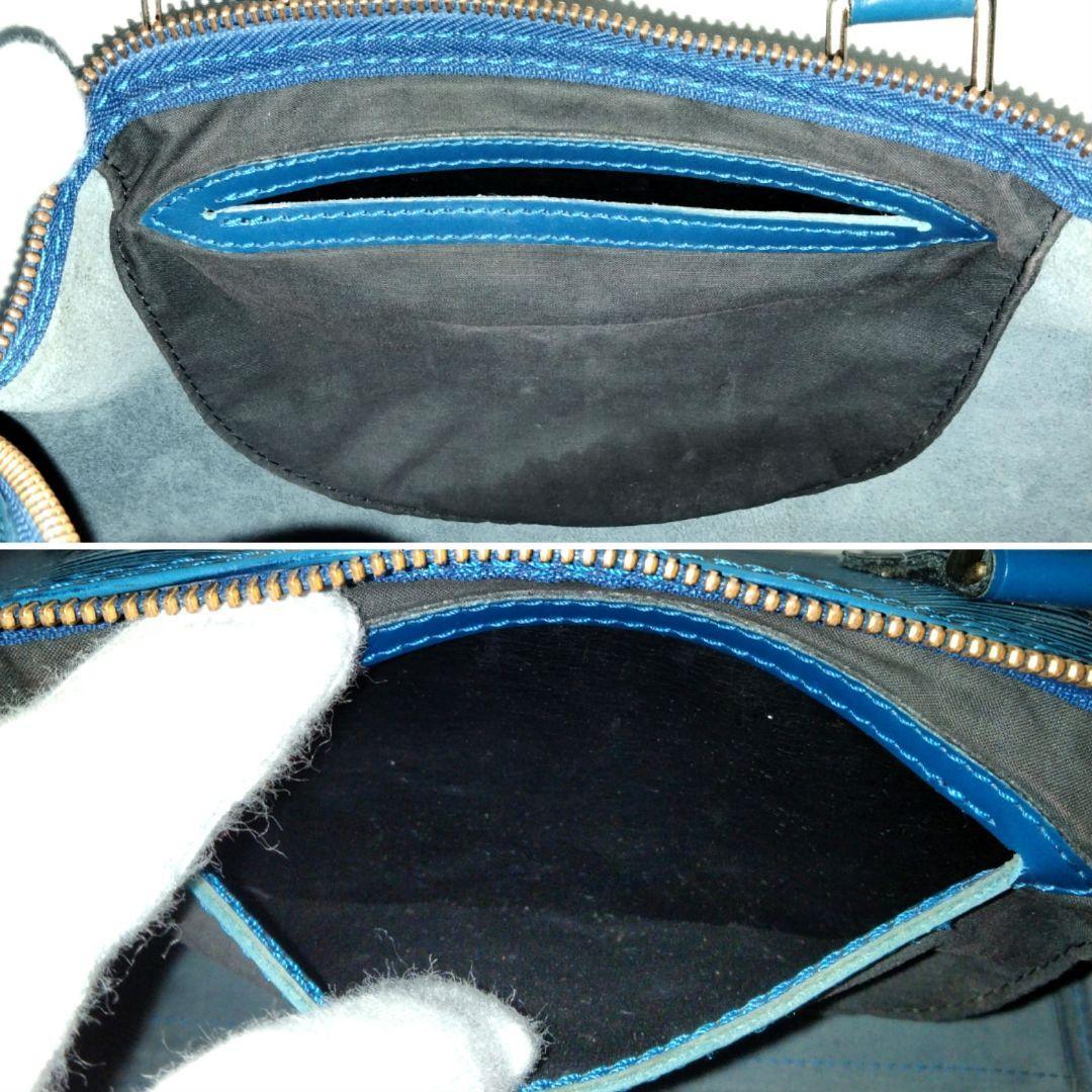 送料無料 Louis Vuitton ルイヴィトン 保存袋付 エピ ハンドバッグ スピーディー30 レザートレドブルー 青 ミニボストンバッグ  M43015