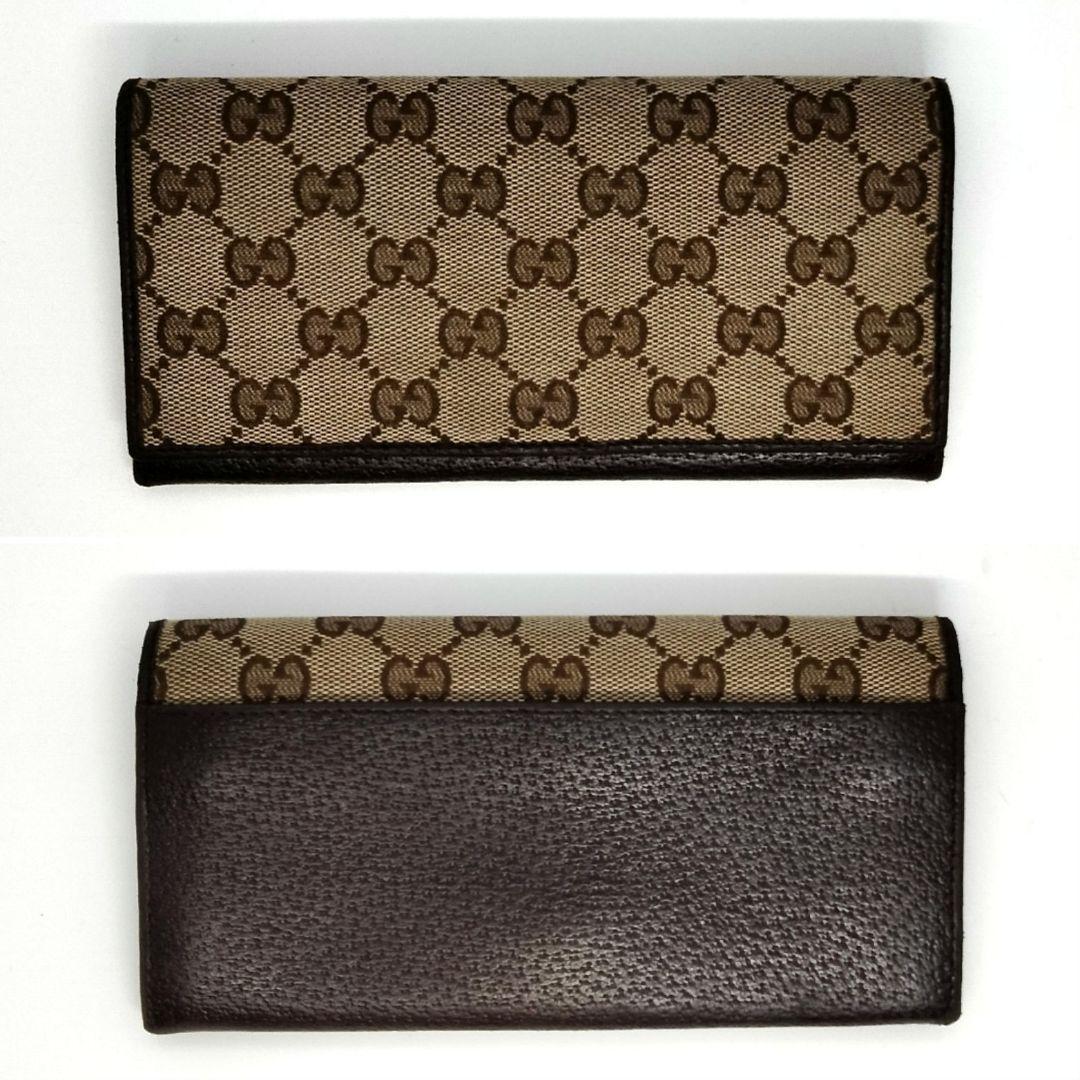 送料無料 GUCCI グッチ GG キャンパス レザー ベージュ ブラウン 革