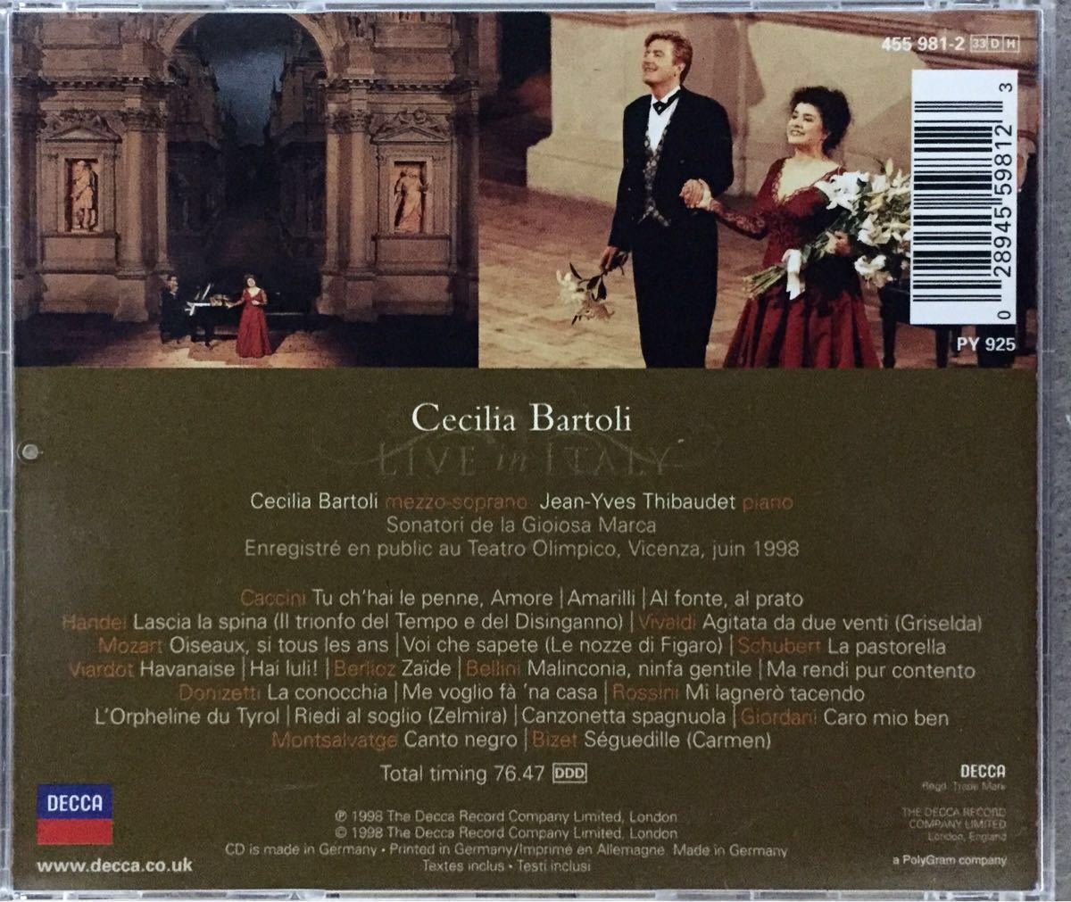 CD/ バルトリ / ライヴ・イン・イタリー ～翼を持つ愛の神(カッチーニ)_画像2