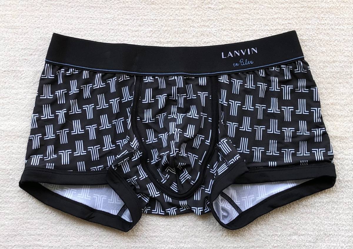 Lanvin en Bleu ボクサーパンツ Ｌサイズ ローライズ デザイン ブラック×ホワイト 日本製 ☆送料無料