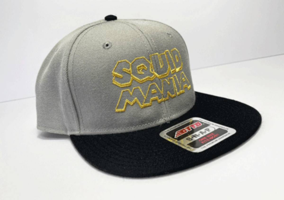 ★新品未使用★ Squidmania スクイッドマニア スクマニ GAMER'S オリジナルロゴ　フラットキャップ [グレー／ブラック]　帽子