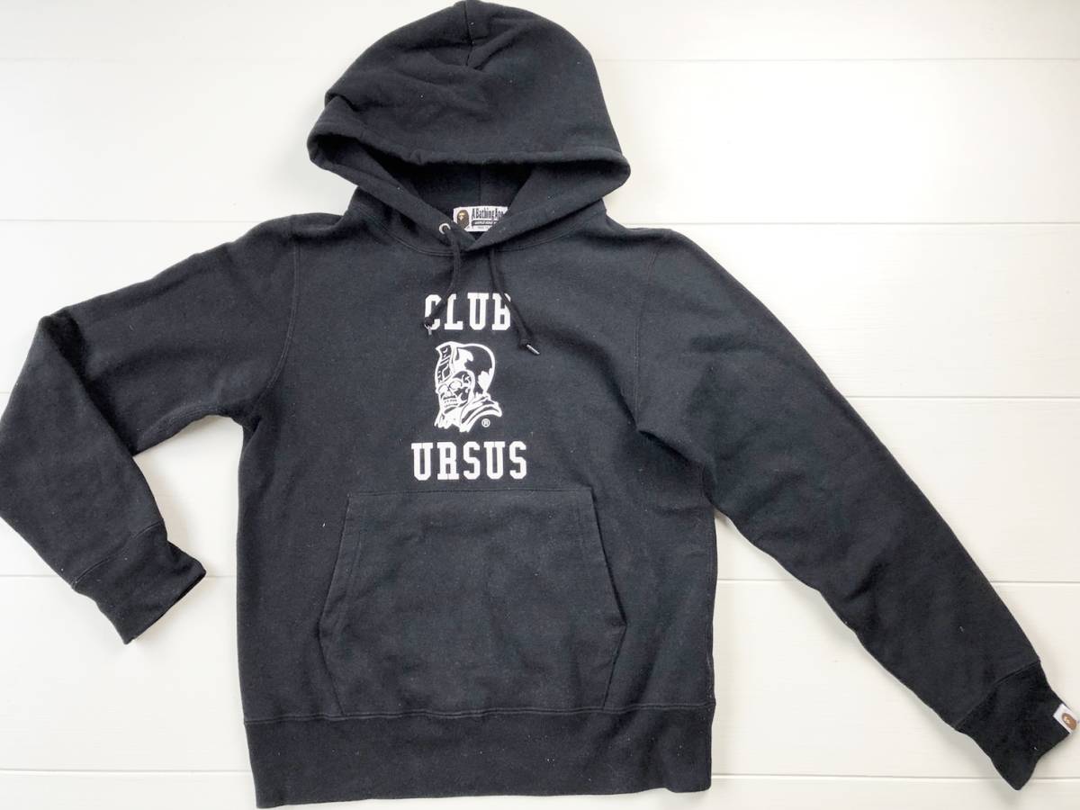 ☆ 美品 A BATHING APE アベイシングエイプ URSUS BAPE パーカー S ブラック スウェット ☆_画像1