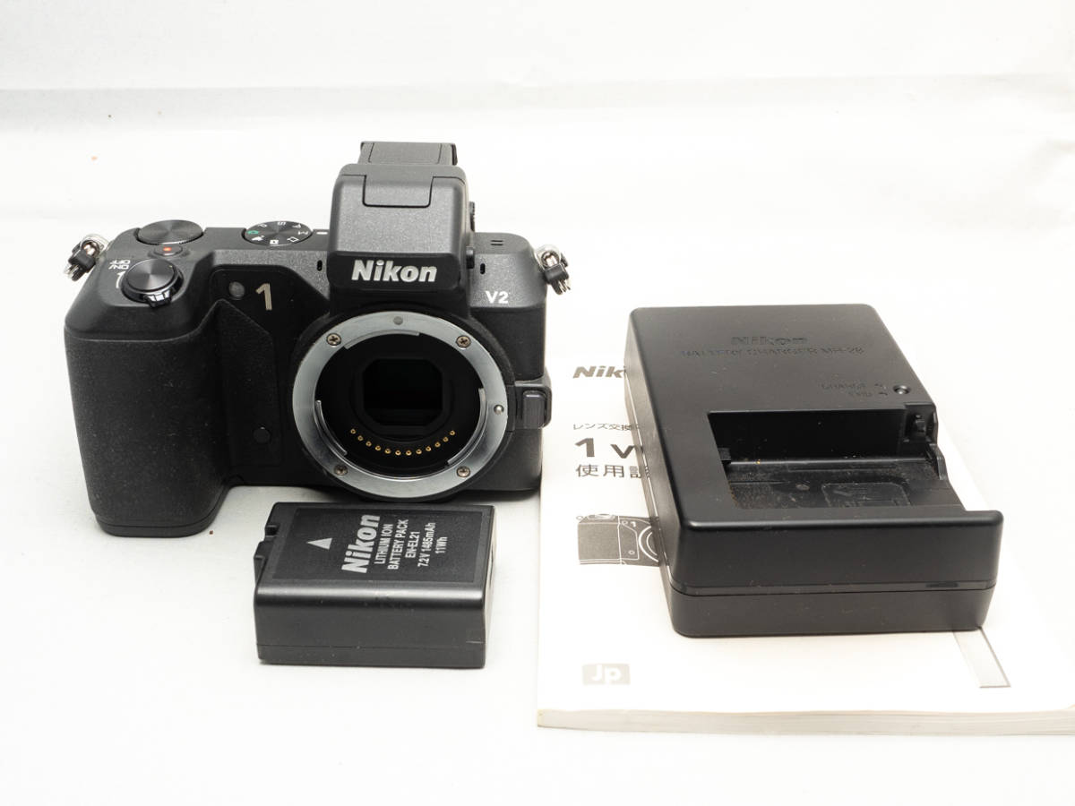 新作モデル Nikon 1 V2 ボディ Black 動作品・ニコン ミラーレス １型
