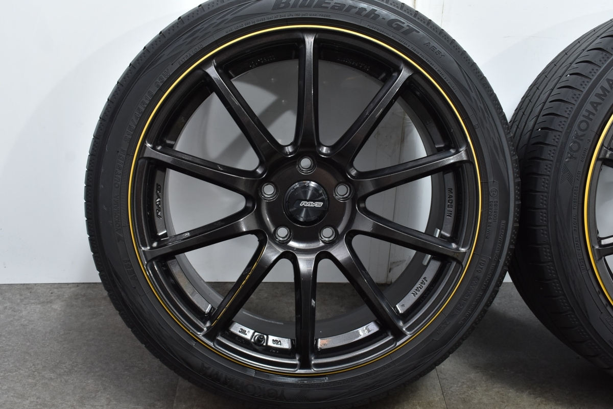 【美品】RAYS グラムライツ 57Transcend UNLIMIT EDITION 18in 7.5J +49 PCD114.3 ヨコハマ ブルーアース GT AE51 215/45R18 送料無料_画像5