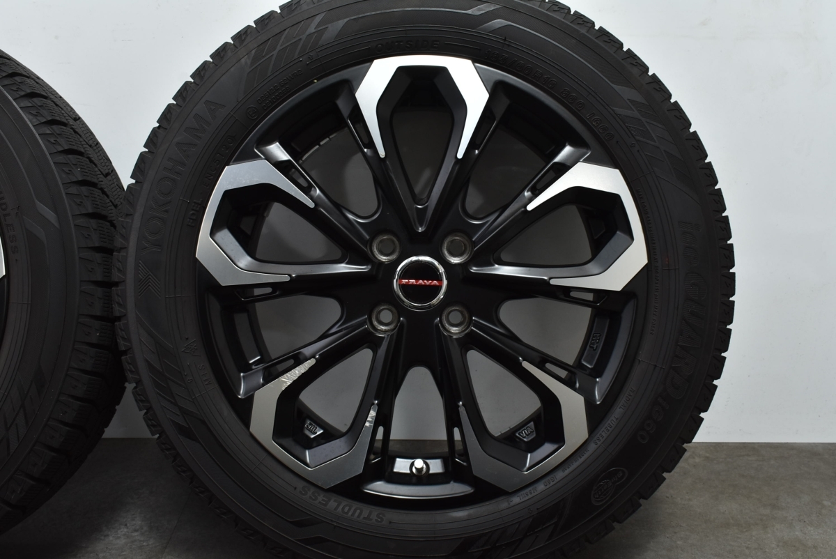 【バリ溝】Leyseen PRAVA 16in 6J +40 PCD100 ヨコハマ アイスガード iG60 185/60R16 アクア フィット ノート MAZDA2 デミオ 送料無料_画像6