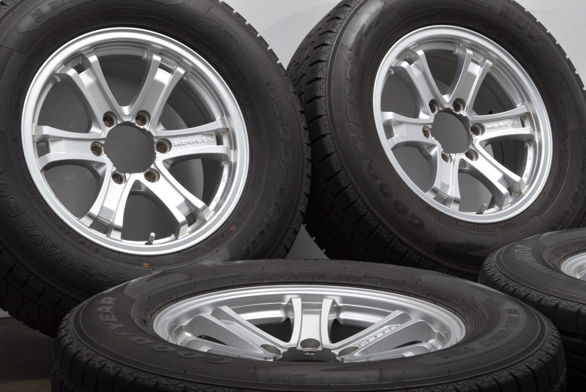 【美品 バリ溝】Weds キーラー フォース 17in 7.5J +25 PCD139.7 グッドイヤー アイスナビ SUV 265/65R17 プラド ハイラックス 交換用_画像2