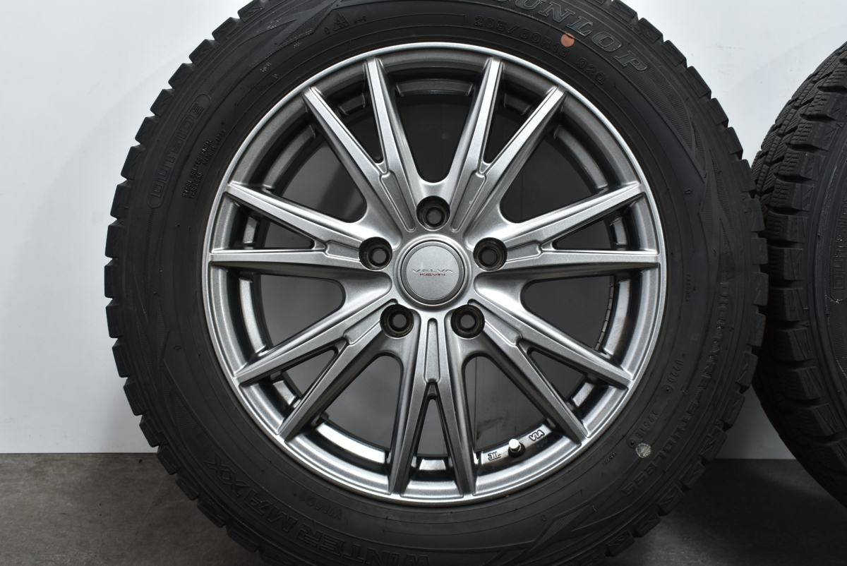 【程度良好品】WEDS VELVA 16in 6.5J +38 PCD114.3 ダンロップ ウインターマックス WM01 205/60R16 ノア ヴォクシー セレナ リーフ MAZDA3_画像5