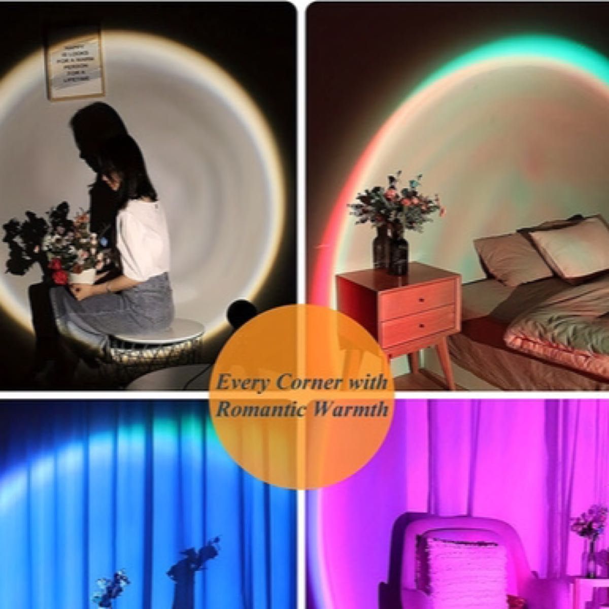 サンセット ランプ LED プロジェクターライト イルミネーション 投影 RGB 太陽 日の出 撮影用 小道具 イベント 映像