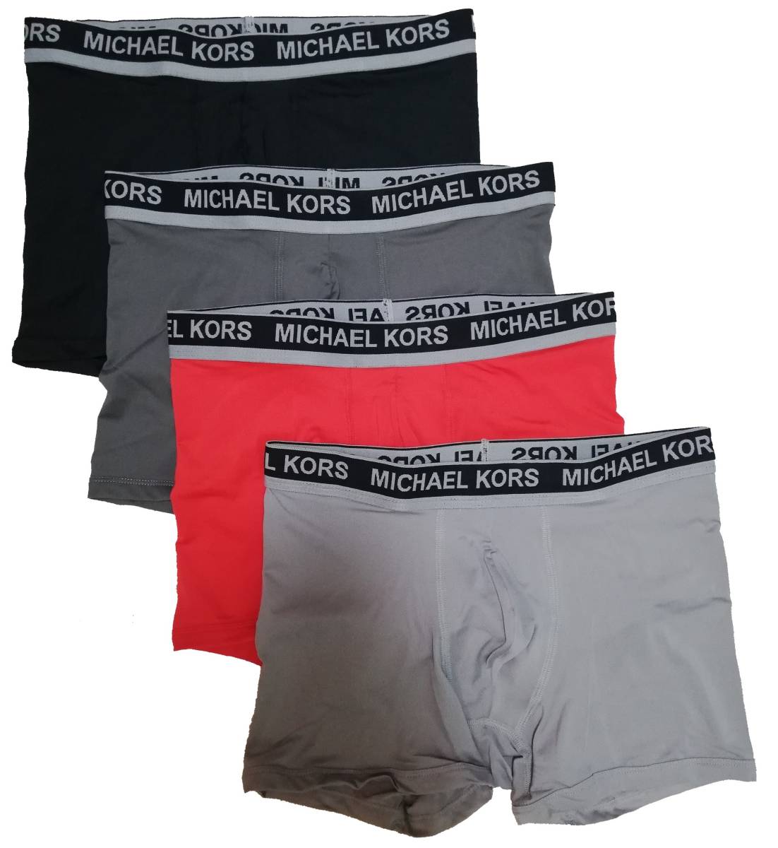  Michael Kors men's boxer shorts gray / red / dark gray / black 4 pieces set L size ash red . ash black under wear MICHAEL KORS