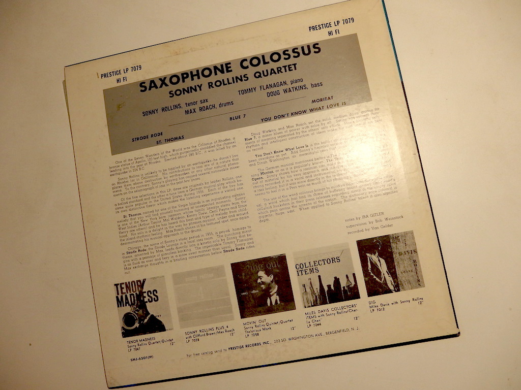 名盤 ソニー・ロリンズ Sonny Rollins Saxophone Colossus_画像2