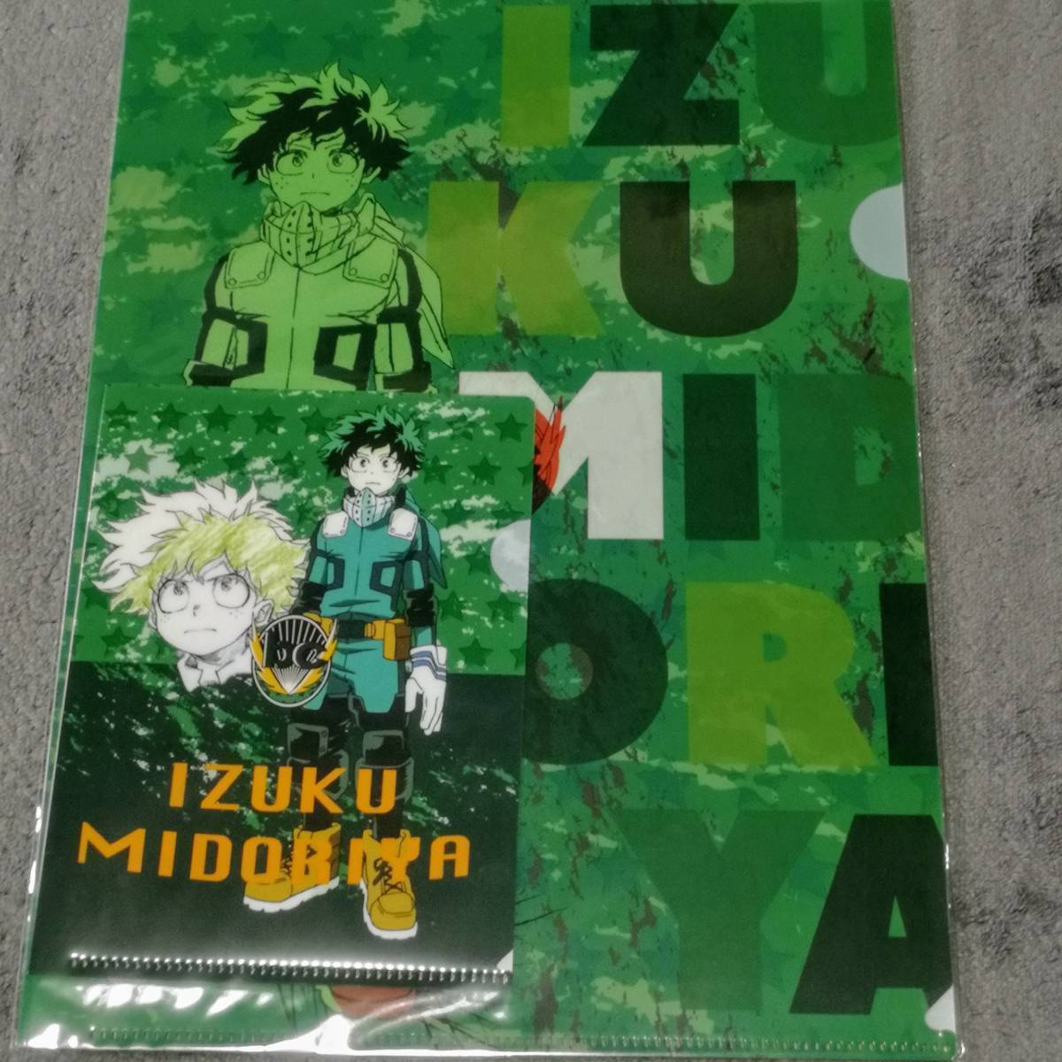 ☆クリアファイル☆ 僕のヒーローアカデミア　文房具カフェ限定　クリアフォルダーA4＆A6セット　緑谷出久 /O44_画像1