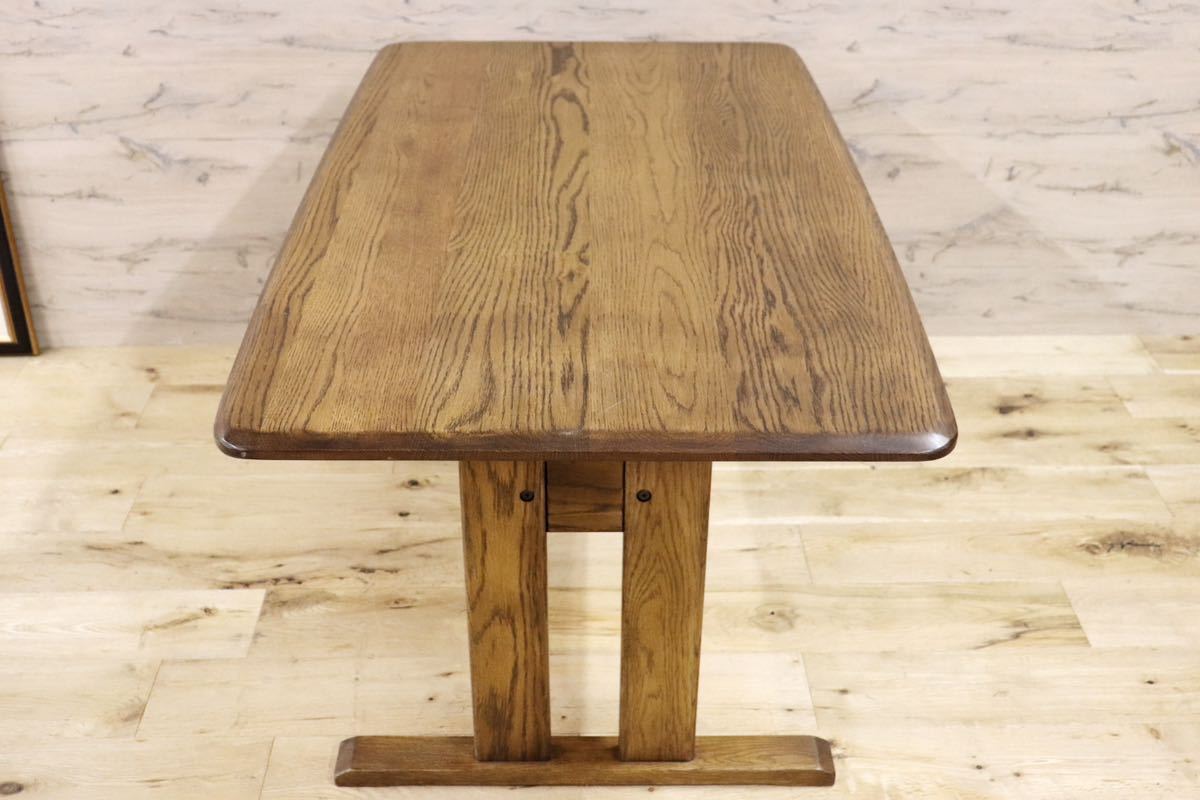 GMG7○CIELO / シエロ ダイニングテーブル リビングテーブル 食卓テーブル 天然木 無垢材 モダン クラシカル 定価約7.4万 美品_画像6