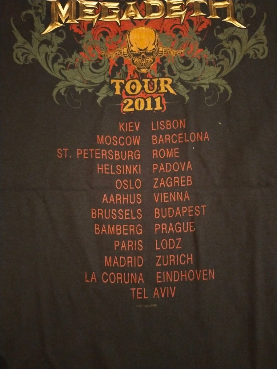 MEGADETH TOUR T SHIRT 2011年 UK(XL) RTW244_画像7