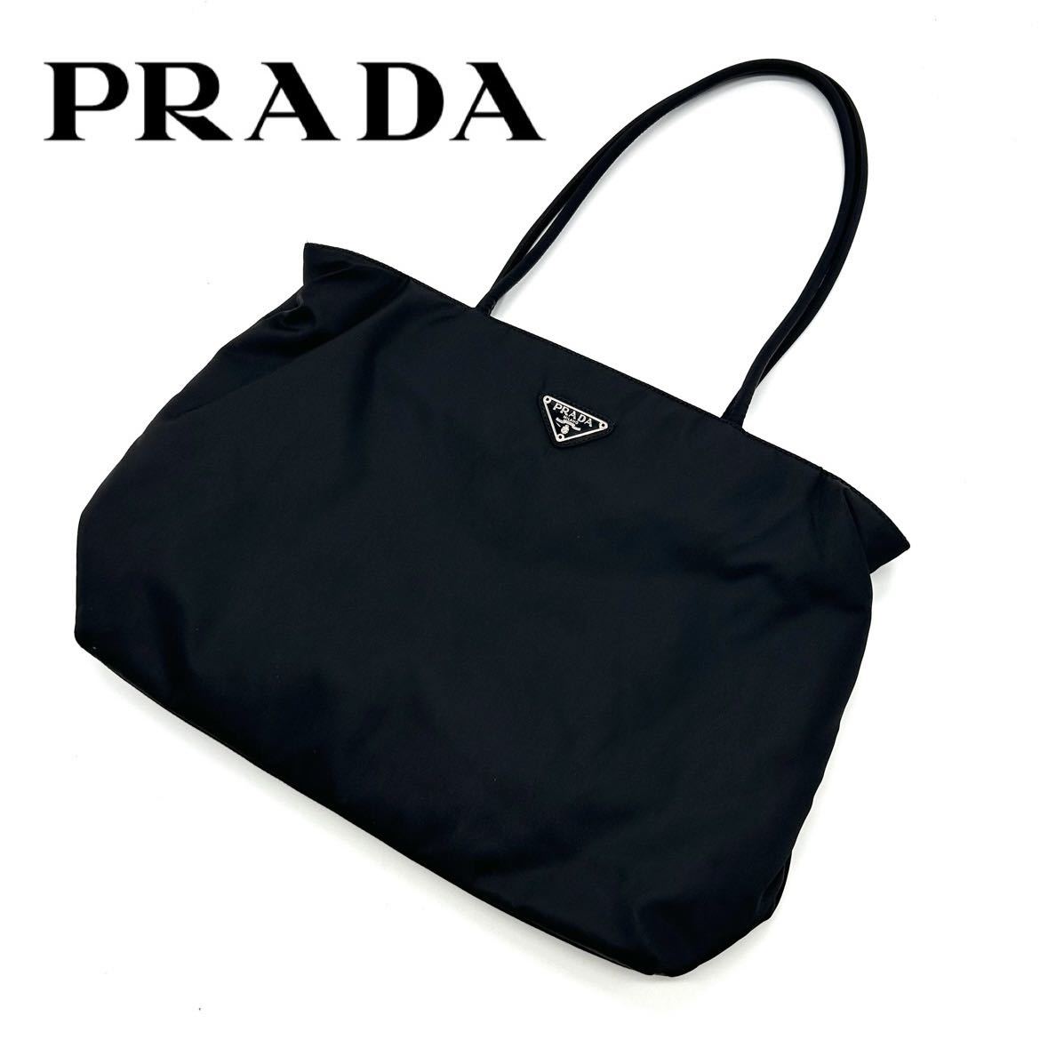 1円〜 PRADA プラダ ハンドバッグ ナイロントートバッグ ナイロン 黒