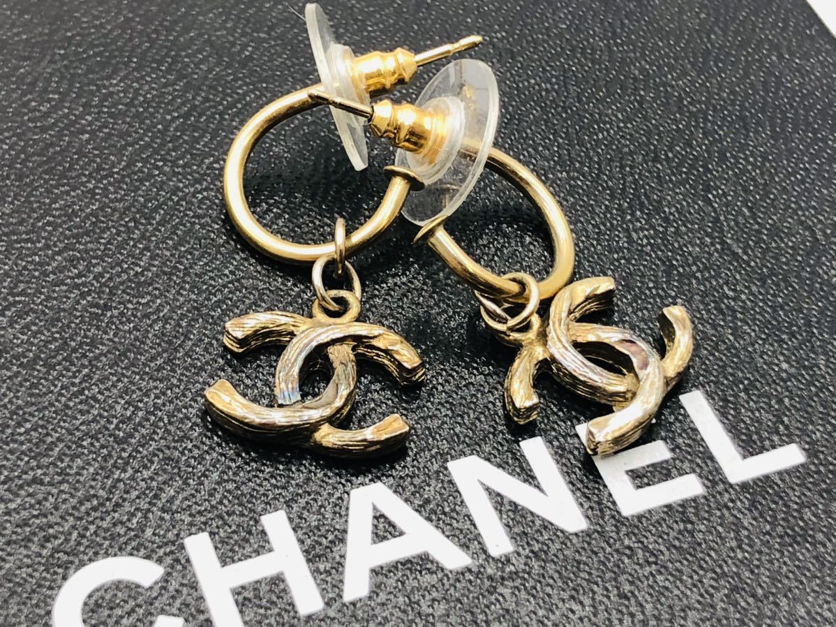 CHANEL シャネル ピアス ココマーク CC ロゴ スウィング 刻印あり