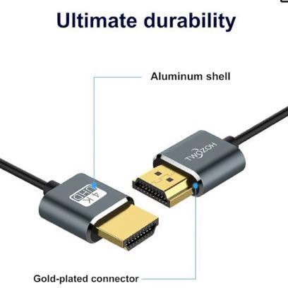 Twozoh HDMIケーブル 柔らか 1.5M HDMIケーブル細線 ハイパースリム HDMI 2.0ケーブル 軽量 4K HDMI短い 極細3D/4K@60Hz 2160P 1080P_画像3