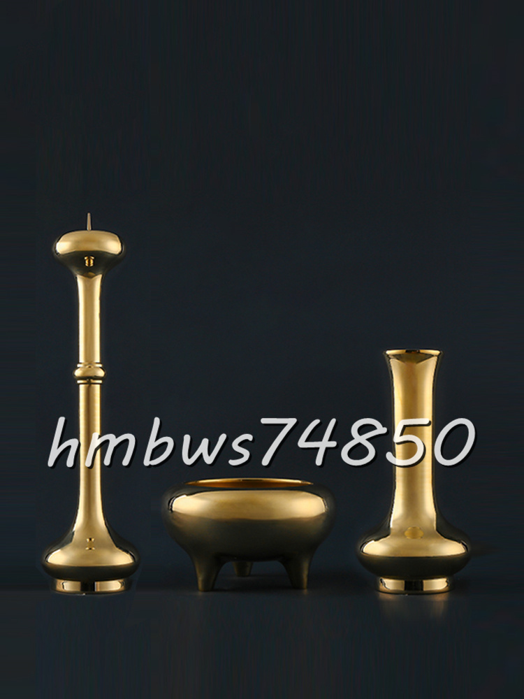 密教法具 寺院用仏具」大型 寛通型 三具足 花立1個 火立1個 香炉 密教法具 寺院用仏具」大型 寛通型 三具足 花立1個 火立1個 香炉