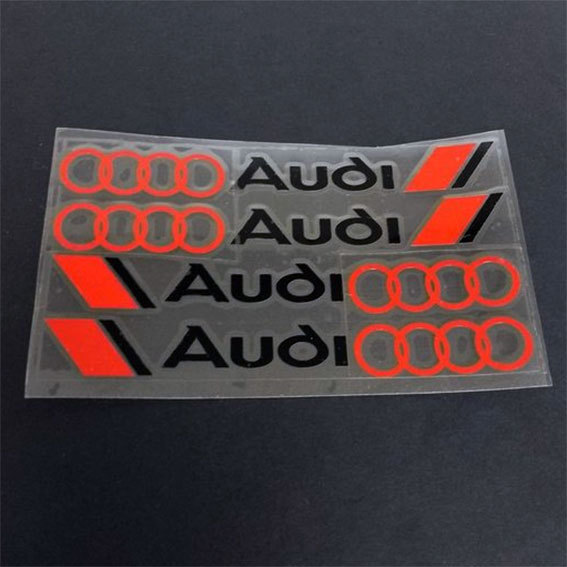 AUDI Audi стикер 4 штук комплект ( чёрный знак ) 1 листов 