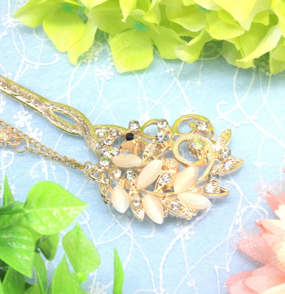  new popular stylish lovely . ornamental hairpin 1 psc . ornament Japanese clothes tomesode long-sleeved kimono metal lot .... Cubic Zirconia beige hair accessory 
