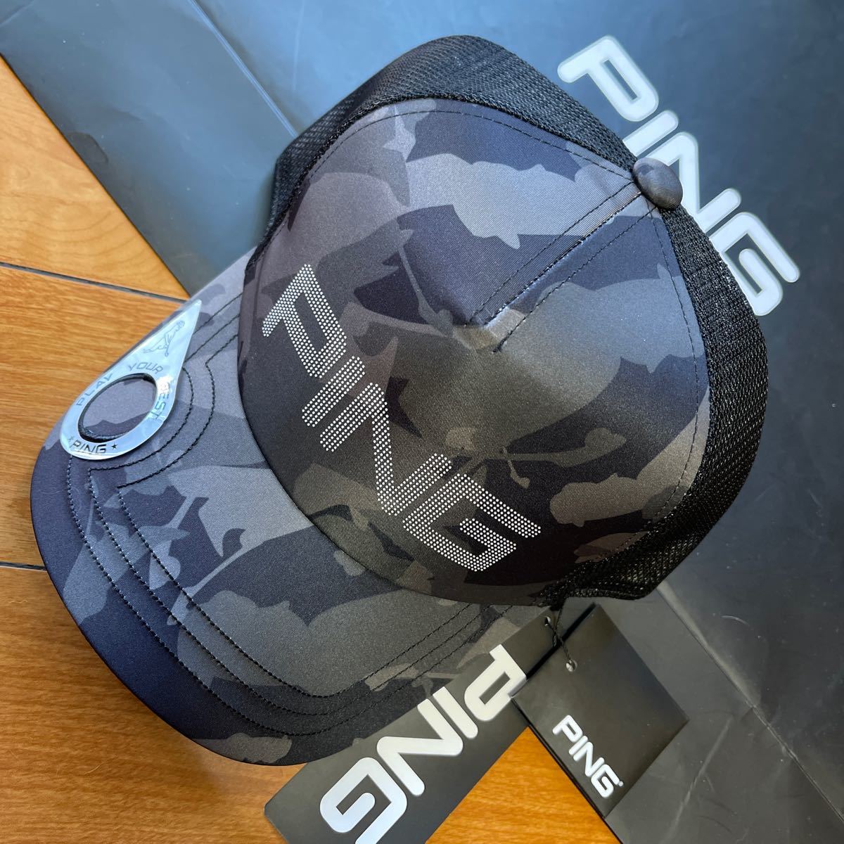 送料無料PING GOLFピンゴルフ最新モデル両面マーカー付フロントパネルキャップBIG PING迷彩柄HALFMESH汗止めアジャスターBlack(お買得)新品送料無料PING GOLFピンゴルフ最新モデル両面マーカー付フロントパネルキャップBIG PING迷彩柄HALFMESH汗止めアジャスターBlack(お買得)新品