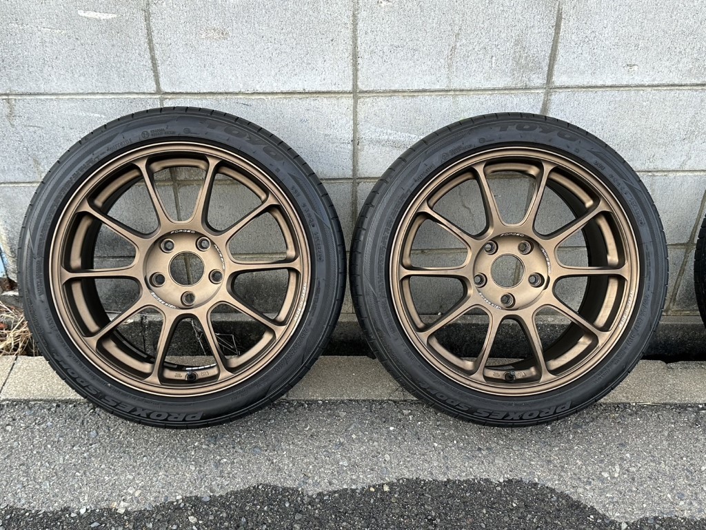 RAYS レイズ VOLK RACING ZE40 ブロンズ 17インチ 8J +38 PCD 114.3 5H 5穴 FACE2 FORGED 鍛造 ホイール 2本 2022年 タイヤ ボルク_画像1