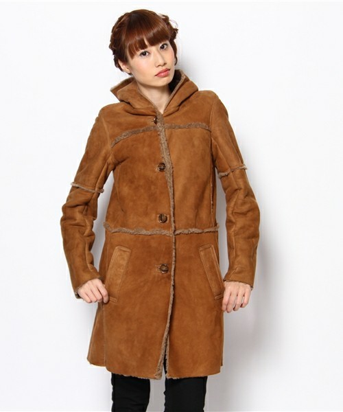  prompt decision 18/16 Italy made GELLI top class real mouton hood coat 38 size DEUXIEME CLASSE service Brown 