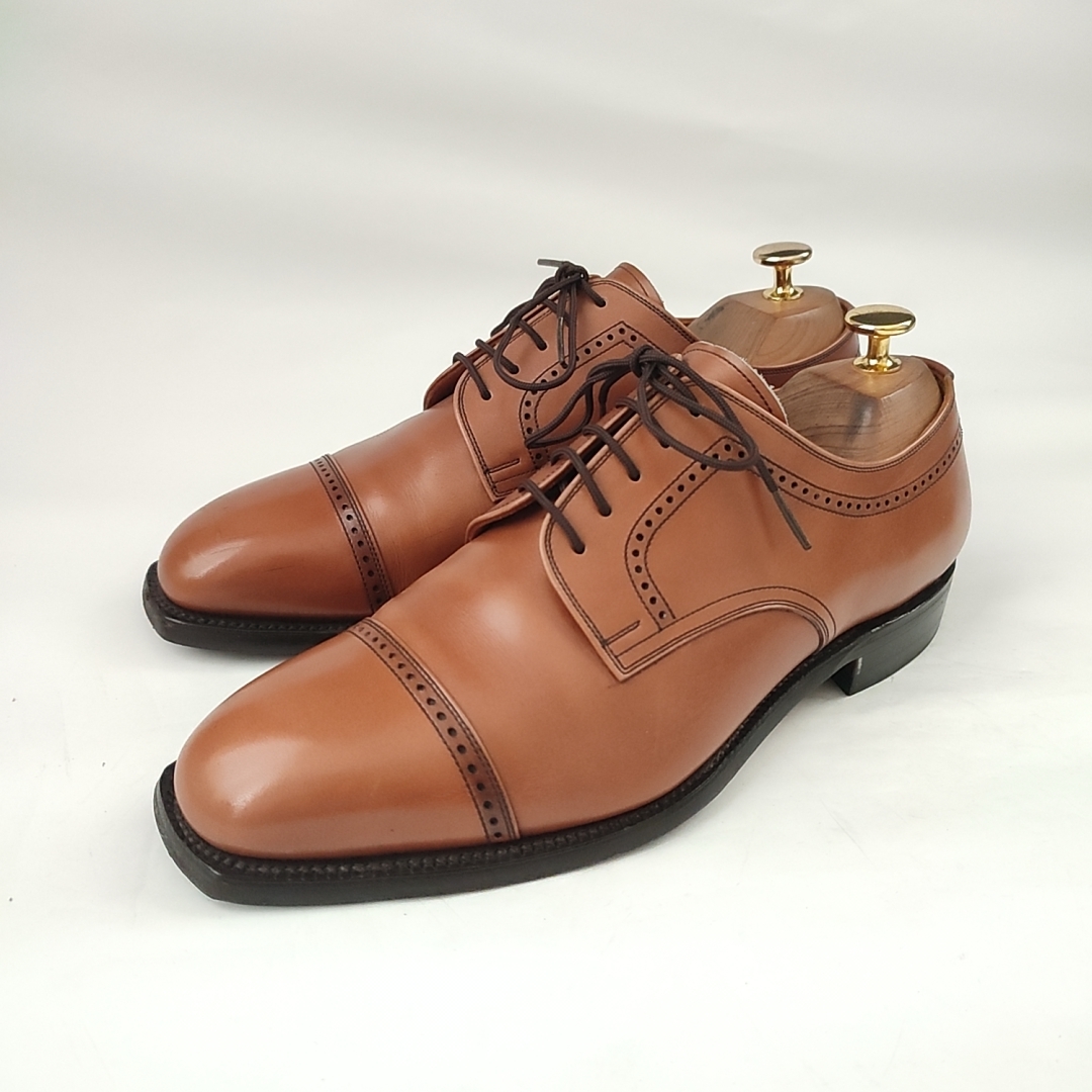 新素材新作 【JOHN LOBB】BARAL□6.5E/25cm□外羽根式セミブローグ