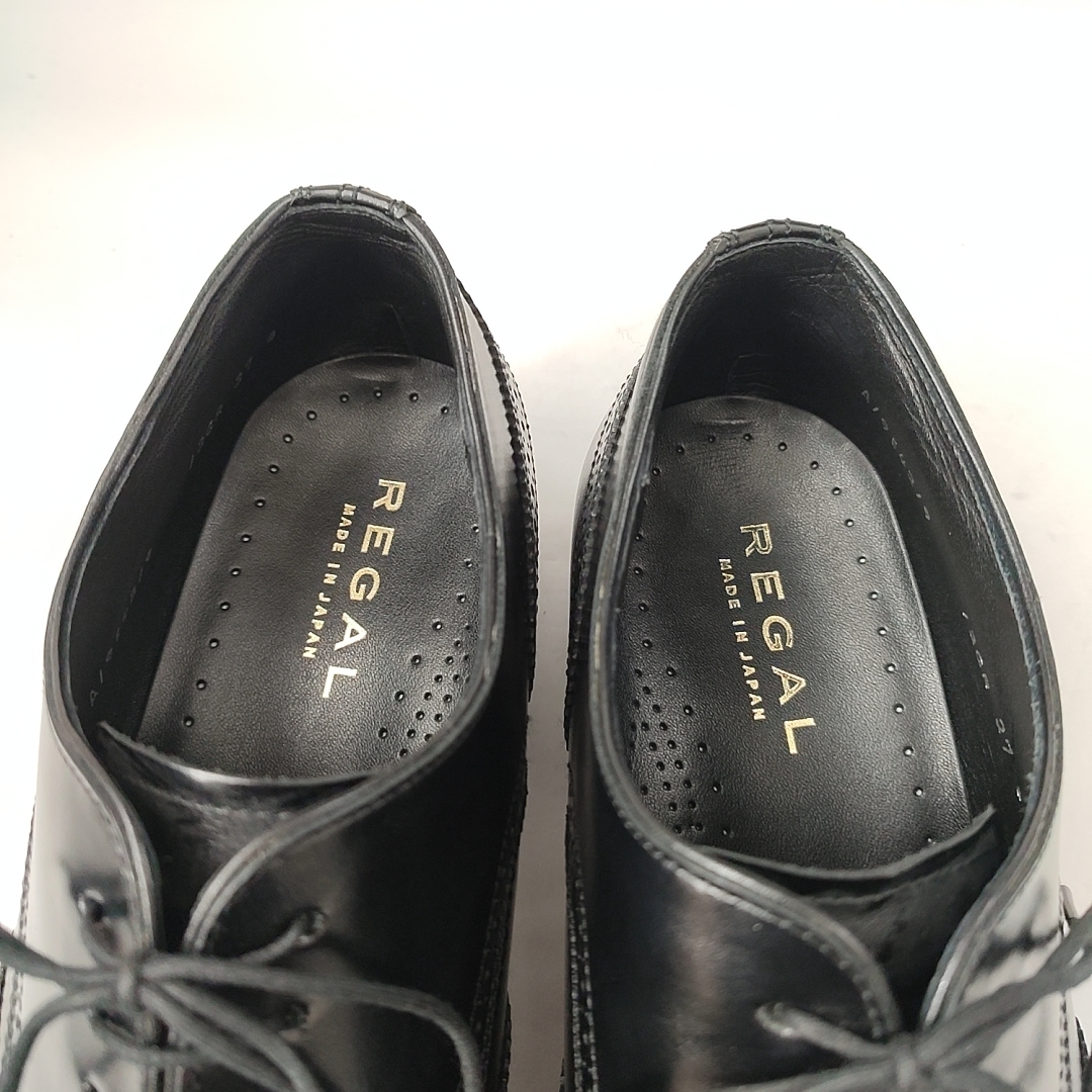REGAL リーガル ウィングチップ フルブローグ 27 ドレスシューズ ビジネス 革靴 レザー ブラック 黒 j79_画像7