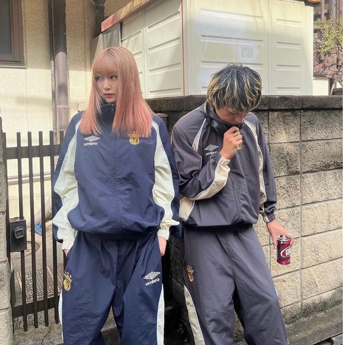 9090 × umbro Nylon Track Pants チャコール グレー-