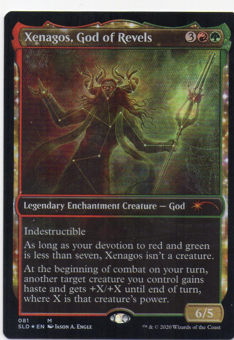 ★☆MTG SECRET LAIR 《歓楽の神、ゼナゴス/Xenagos, God of Revels》 FOIL　英語版 SLD☆★_画像1