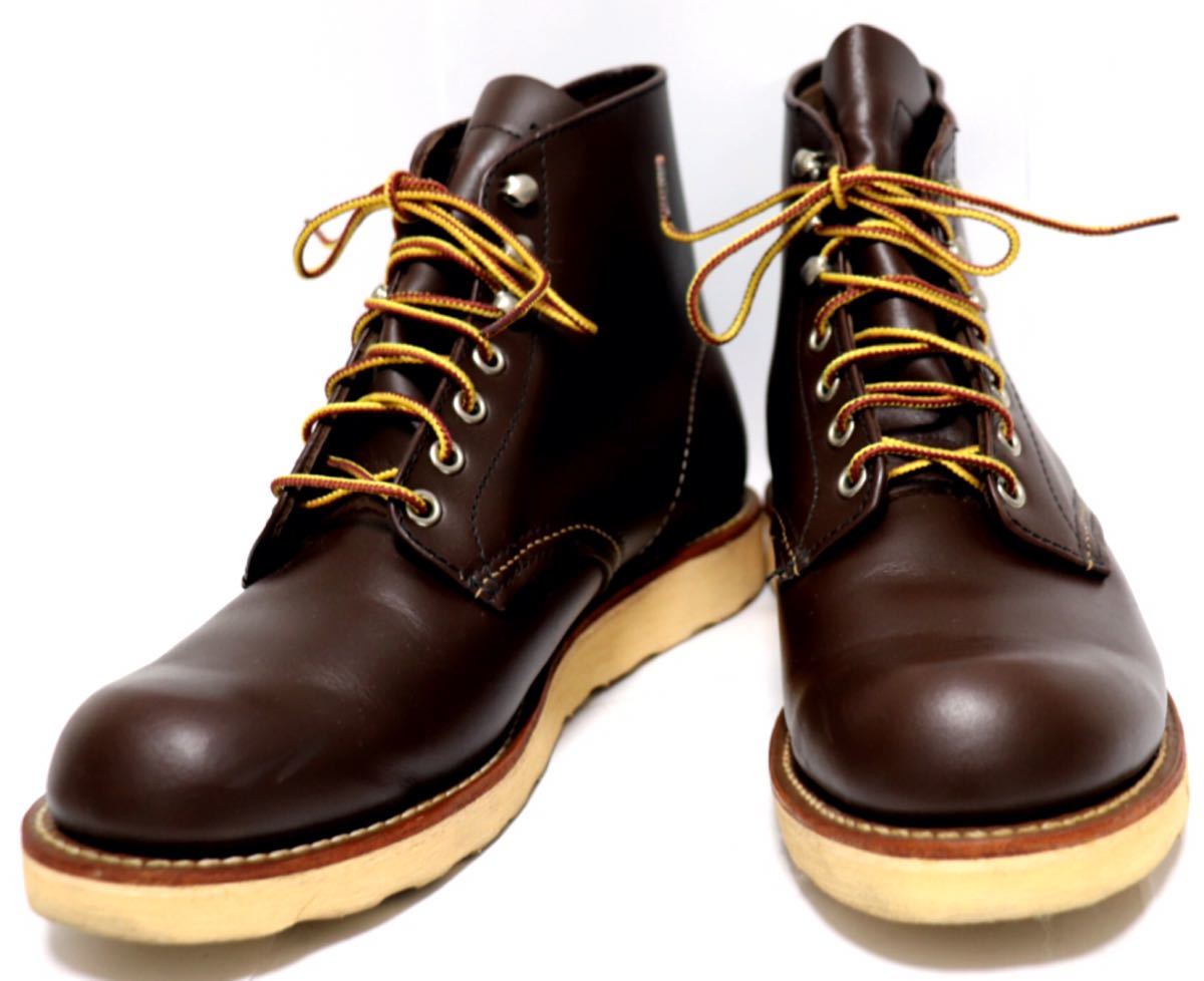 [ usage little ] beautiful goods! RED WING 8.5D 26.5. race up boots plain tu chocolate high class shoes original leather Work free shipping!