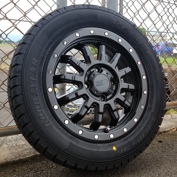 国産 冬タイヤ 165/65R14 新品 タイヤ ホイール セット 4本 グッドイヤー アイスナビ 7 S500P S510P JJ2 ハイゼット ジャンボ NVAN_画像4