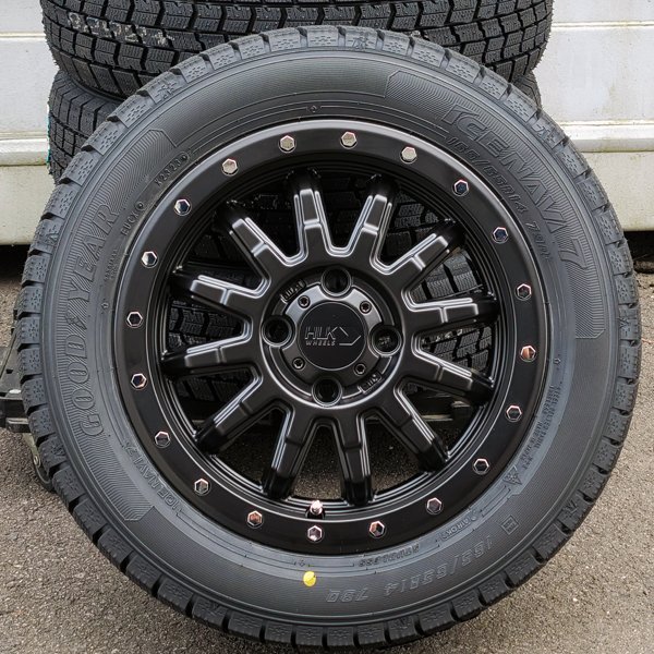 国産 スタッドレスタイヤ 155/65R14 新品 タイヤ ホイール セット 4本 GOODYEAR ICE NAVI 8 S500P S510P DA17V DA64V ハイゼット エブリイ_画像3