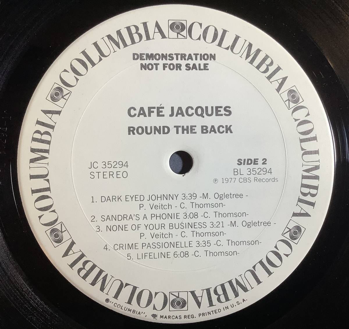 【送料込】【1977 US Promo】Cafe Jacques - Round The Back LP _画像4