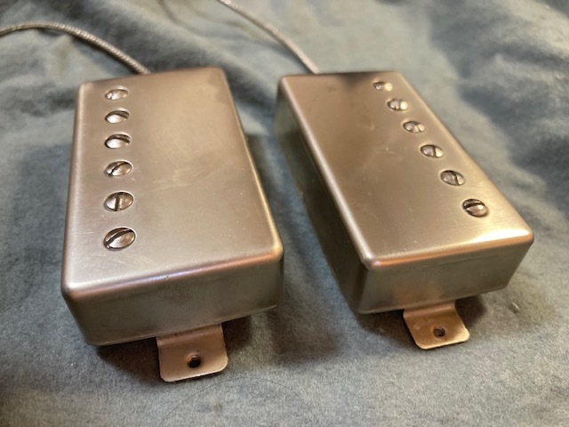 手巻きギターピックアップ　PAF系ハムバッカー　”GreatVintage”　RugirPickups、アルニコ３、プレーンエナメルAWG42で巻いています_磨き無し仕上げカバー